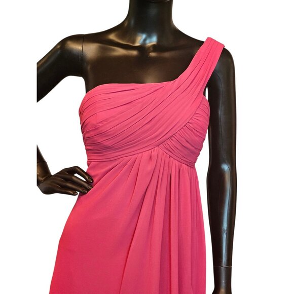 Watermelon Chiffon One Shoulder Party/Cocktail Dress NWOT - Bill Levkoff - Picture 5 of 7